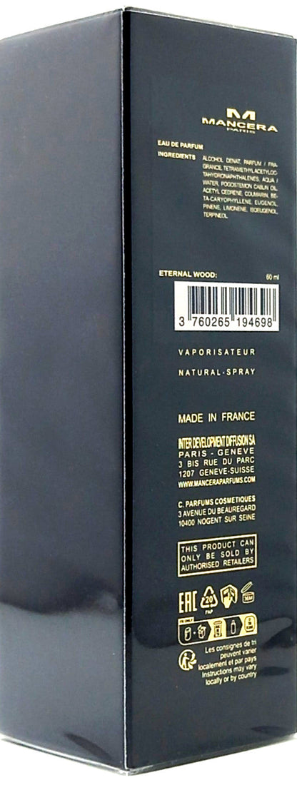 MANCERA ETERNAL WOOD EAU DE PARFUM SPRAY UNISEX 2.0 Oz / 60 ml BRAND NEW ITEM!!!