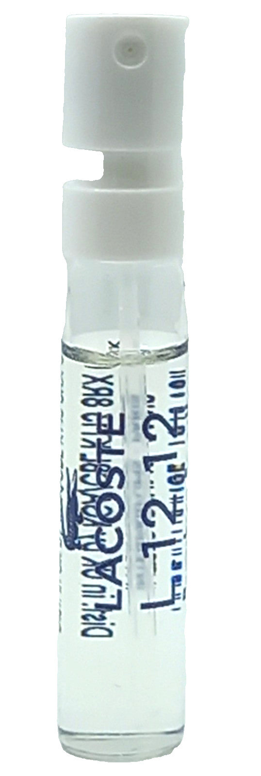 LACOSTE L.12.12 BLEU EAU DE PARFUM VIAL SPRAY FOR MEN 0.06 Oz / 2 ml TRAVEL SIZE