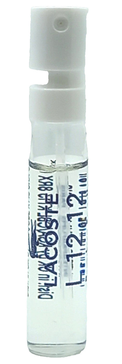 LACOSTE L.12.12 BLEU EAU DE PARFUM VIAL SPRAY FOR MEN 0.06 Oz / 2 ml TRAVEL SIZE