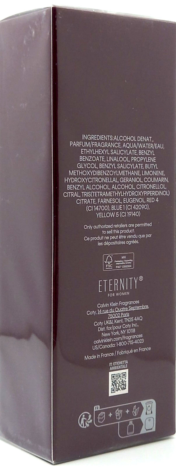 CALVIN KLEIN ETERNITY AMBER ESSENCE PARFUM INTENSE SPRAY WOMEN 3.3 Oz / 100 ml