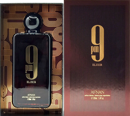 AFNAN 9PM ELIXIR PARFUM INTENSE SPRAY UNISEX 3.4 Oz / 100 ml BRAND NEW ITEM!!!