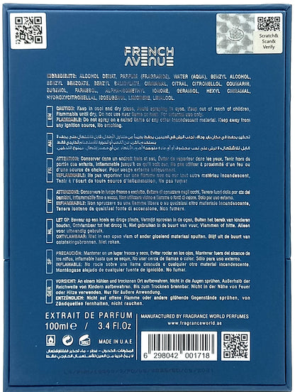 FRENCH AVENUE AROMATIX FROSTBITE EXTRAIT DE PARFUM SPRAY UNISEX 3.4 Oz / 100 ml