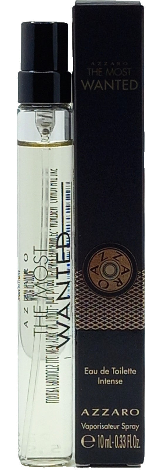 AZZARO THE MOST WANTED INTENSE EAU DE TOILETTE PEN SPRAY FOR MEN 0.33 Oz / 10 ml