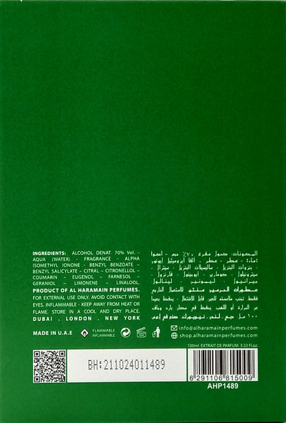 AL HARAMAIN GREEN DUBAI EXTRAIT DE PARFUM 3.33 Oz / 100 ml BRAND NEW ITEM!!!