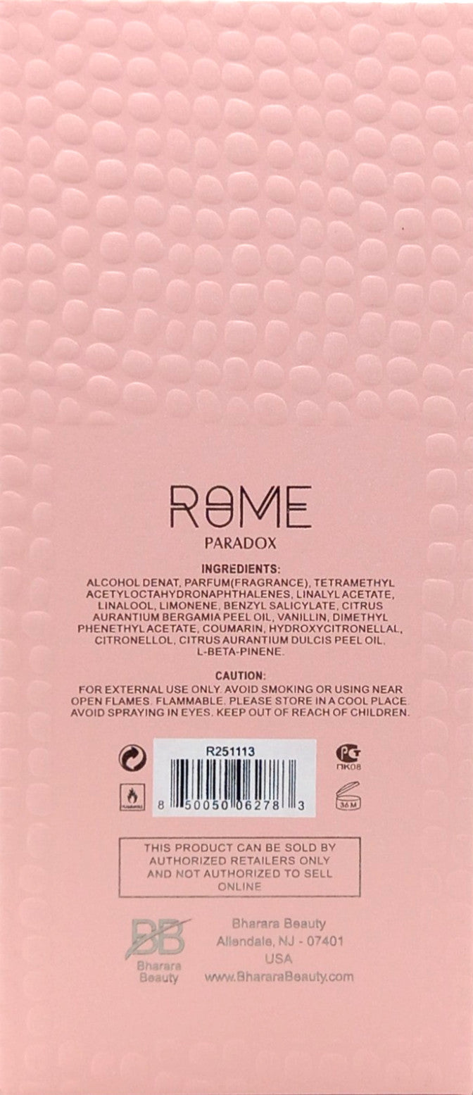 BHARARA ROME PARADOX EAU DE PARFUM SPRAY FOR WOMEN 3.4 Oz / 100 ml BRAND NEW!!!
