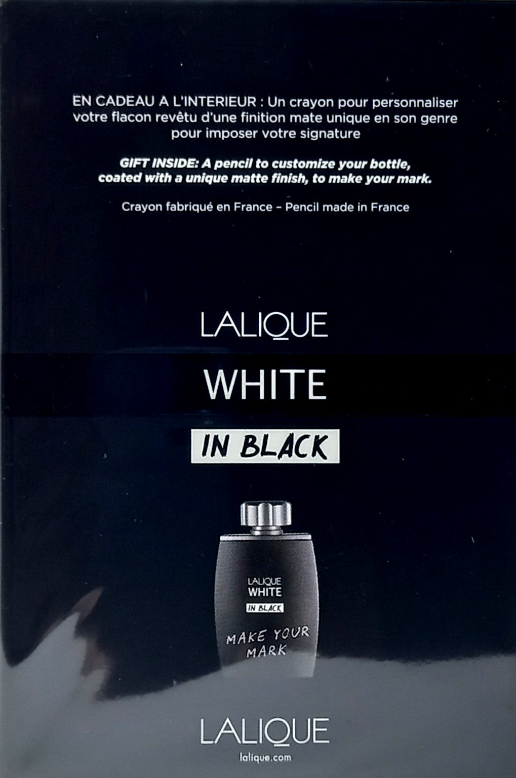 LALIQUE WHITE IN BLACK EAU DE PARFUM SPRAY FOR MEN 4.2 Oz / 125 ml BRAND NEW!!!