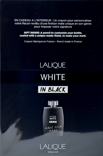 LALIQUE WHITE IN BLACK EAU DE PARFUM SPRAY FOR MEN 4.2 Oz / 125 ml BRAND NEW!!!