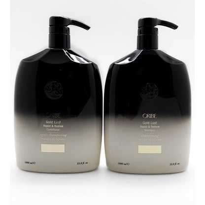 Oribe Gold Lust Repair & Restore Shampoo & Conditioner Liter Duo, Pumps