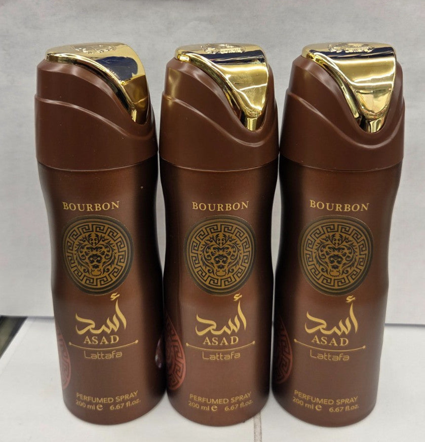 LATTAFA ASAD PERFUMED  SPRAY FOR MEN 6.67 Oz / 200 ml ( PACK OF 3 )