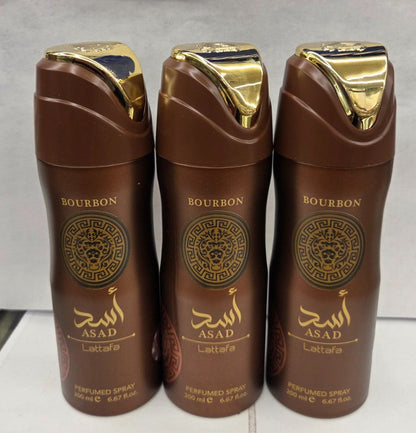 LATTAFA ASAD PERFUMED  SPRAY FOR MEN 6.67 Oz / 200 ml ( PACK OF 3 )