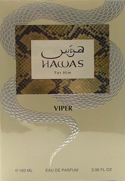 RASASI HAWAS VIPER EAU DE PARFUM SPRAY FOR MEN 3.38 Oz / 100 ml BRAND NEW!!!