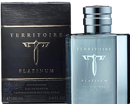 TERRITOIRE PLATINUM By YZY EAU DE PARFUM SPRAY FOR MEN 3.4 Oz / 100 ml BRAND NEW