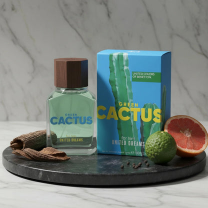 Benetton United Dreams Green Cactus EDT Spray Men 3.4 oz 100ml NIB