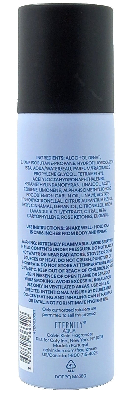 CALVIN KLEIN ETERNITY AQUA FOR MEN ALL OVER BODY SPRAY 5.3 Oz / 152 g BRAND NEW!