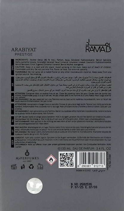 ARABIYAT PRESTIGE RAMAD EAU DE PARFUM SPRAY UNISEX 3.4 Oz / 100 ml BRAND NEW!!!