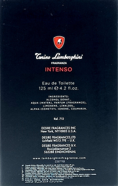 TONINO LAMBORGHINI INTENSO EAU DE TOILETTE SPRAY FOR MEN 4.2 Oz / 125ml NEW!!!