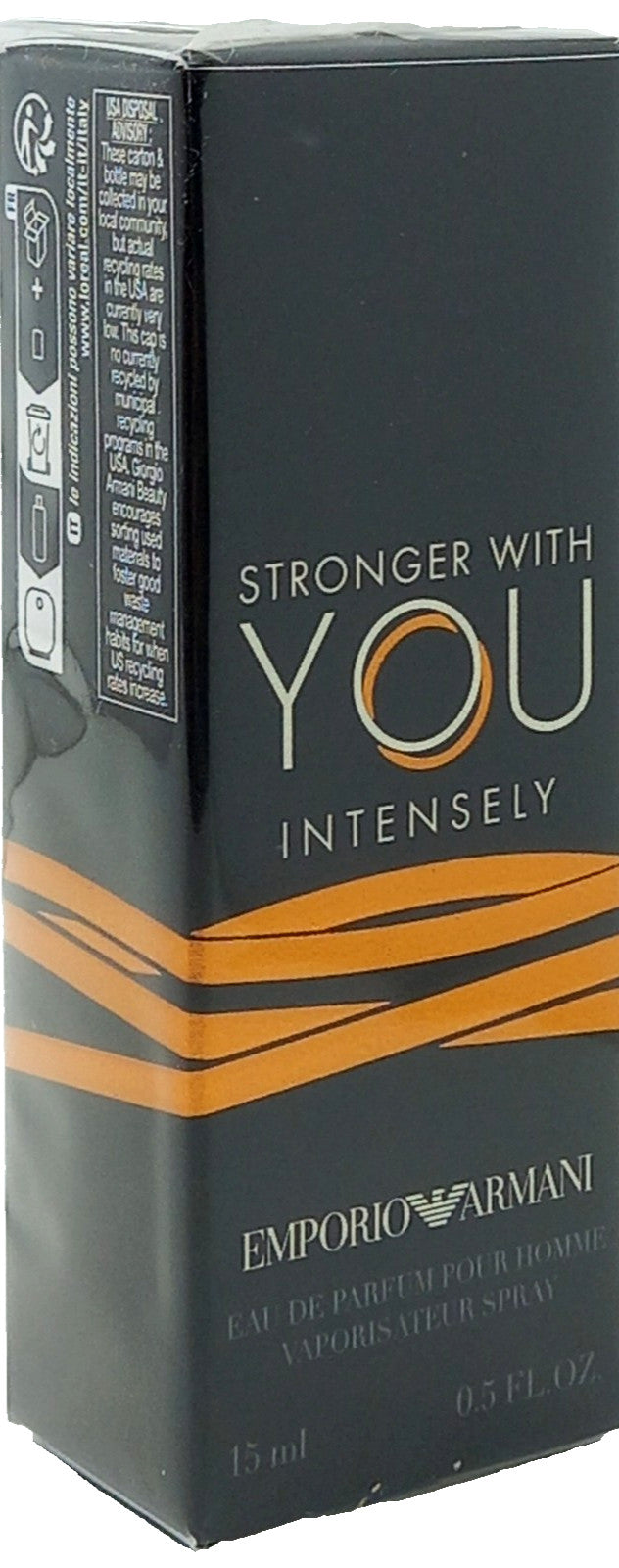 GIORGIO ARMANI STRONGER WITH YOU INTENSELY EDP SPRAY FOR MEN 0.5 Oz TRAVEL SIZE!