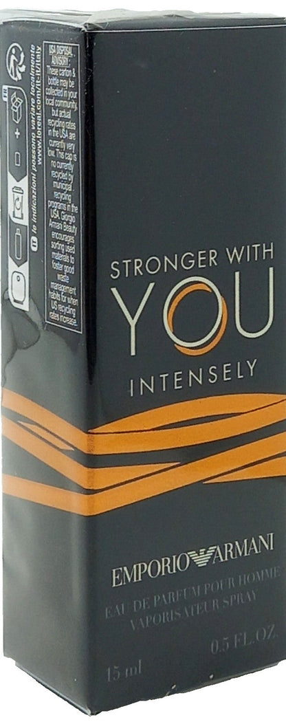 GIORGIO ARMANI STRONGER WITH YOU INTENSELY EDP SPRAY FOR MEN 0.5 Oz TRAVEL SIZE!