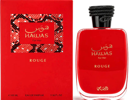 RASASI HAWAS ROUGE FOR HER EAU DE PARFUM SPRAY WOMEN 3.38 Oz / 100 ml BRAND NEW!