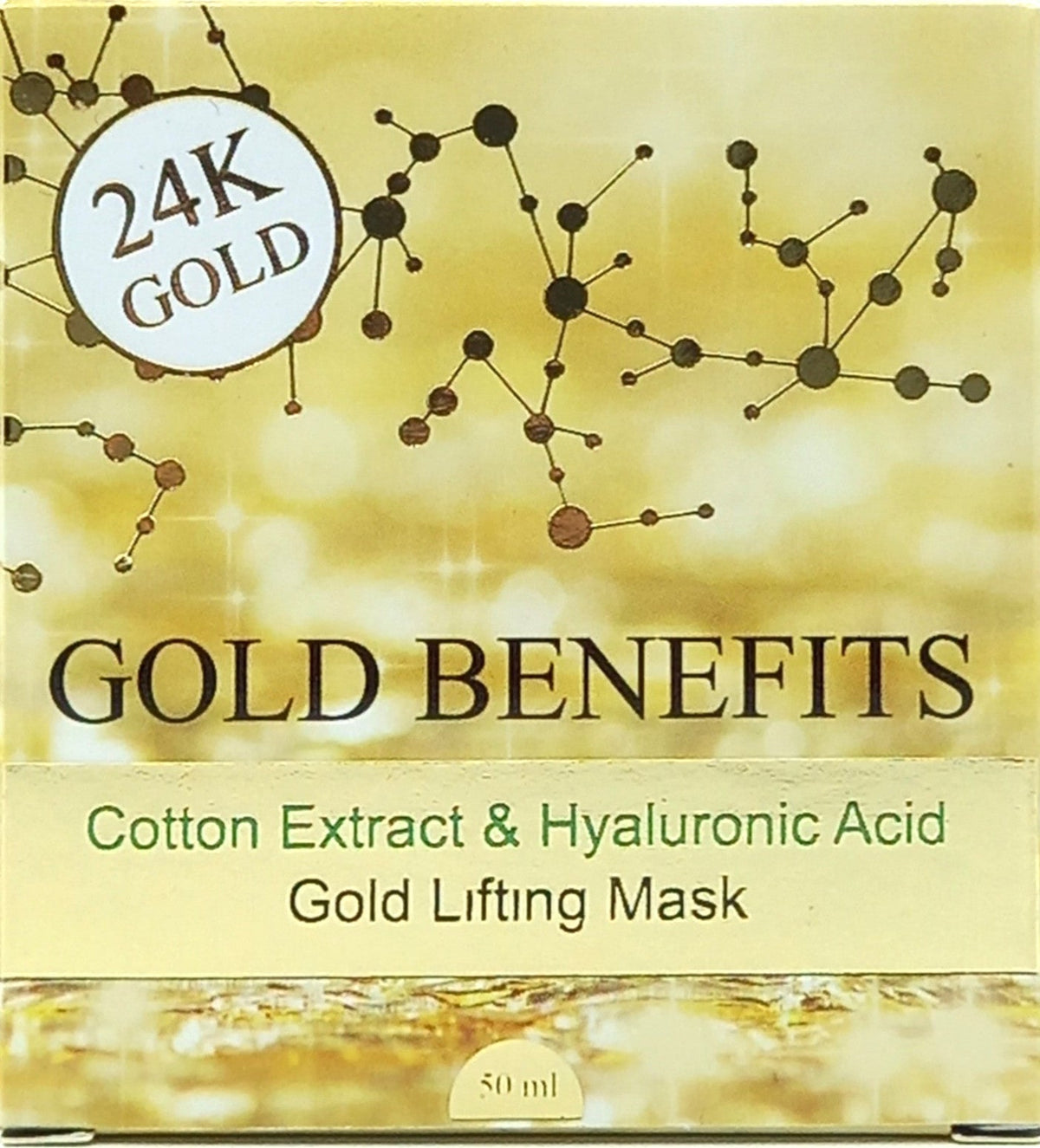 GOLD BENEFITS COTTON EXTRACT&HYALURONIC ACID GOLD LIFTING MASK 1.69 Oz / 50 ml