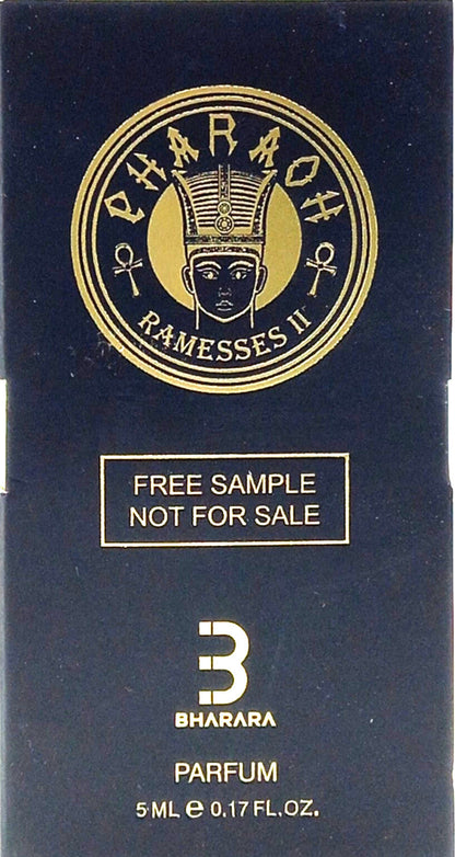 BHARARA PHARAOH RAMESSES II PARFUM SPRAY VIAL UNISEX 0.17 Oz NEW SAMPLE SIZE!!!