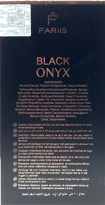 FARIIS BLACK ONYX EAU DE PARFUM SPRAY FOR WOMEN 3.4 Oz / 100 ml BRAND NEW ITEM!