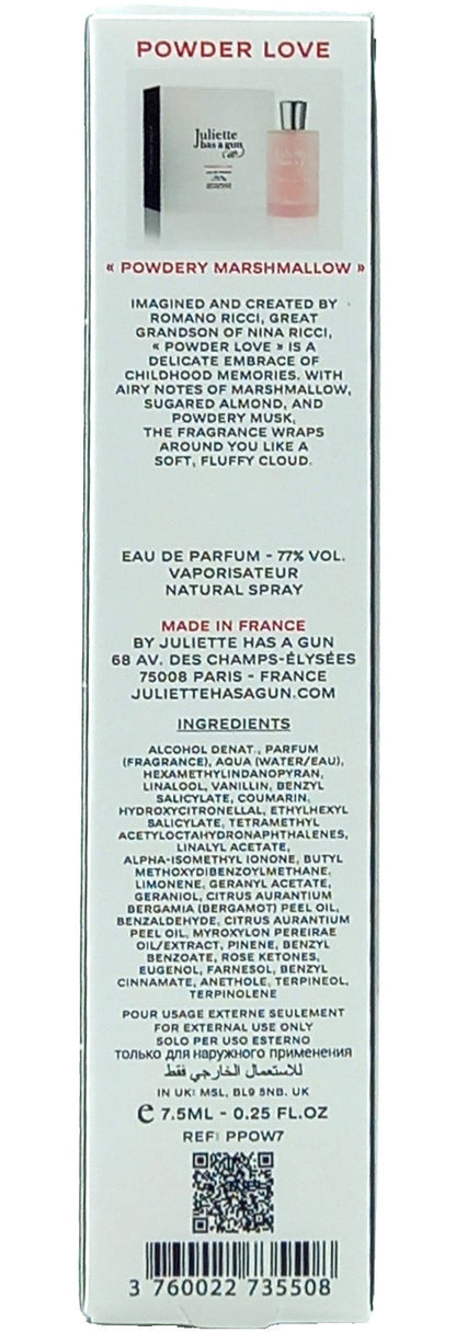 JULIETTE HAS A GUN POWDER LOVE EAU DE PARFUM PEN SPRAY FOR WOMEN 0.25 Oz TRAVEL!