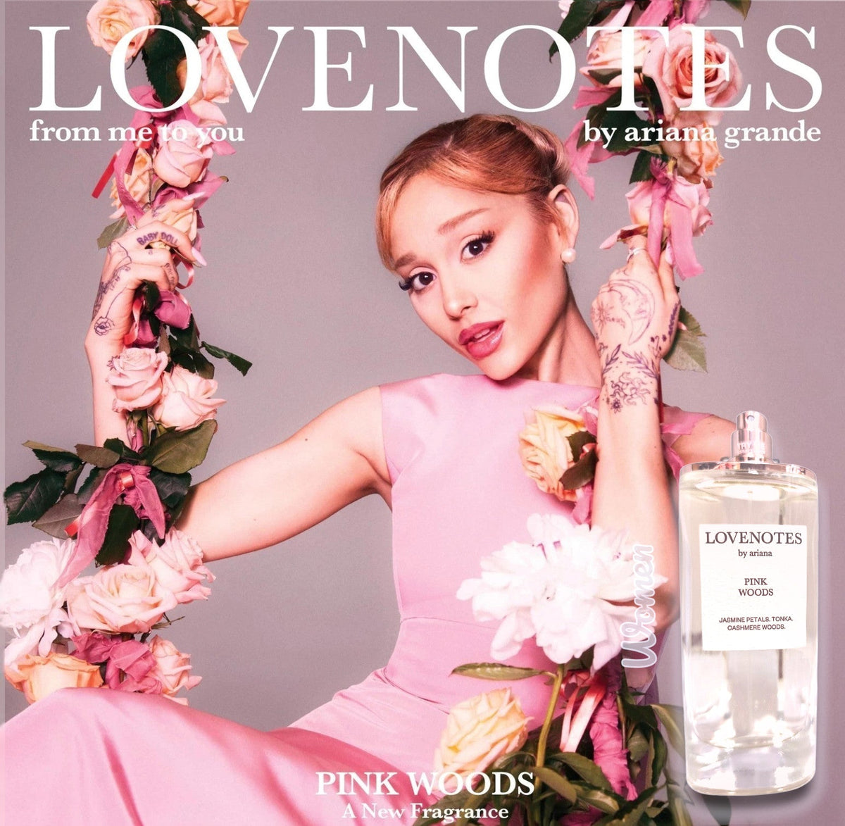 Ariana Grande LoveNotes Pink Woods SET 2 Pcs Eau De Parfum Spray 4.2oz & 0.33 oz