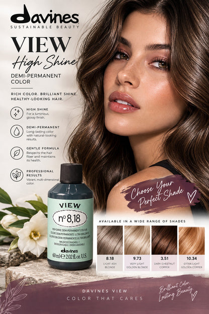 Davines VIEW Demi Permanent High Shine color 2 oz 60 ml - CHOOSE COLOR