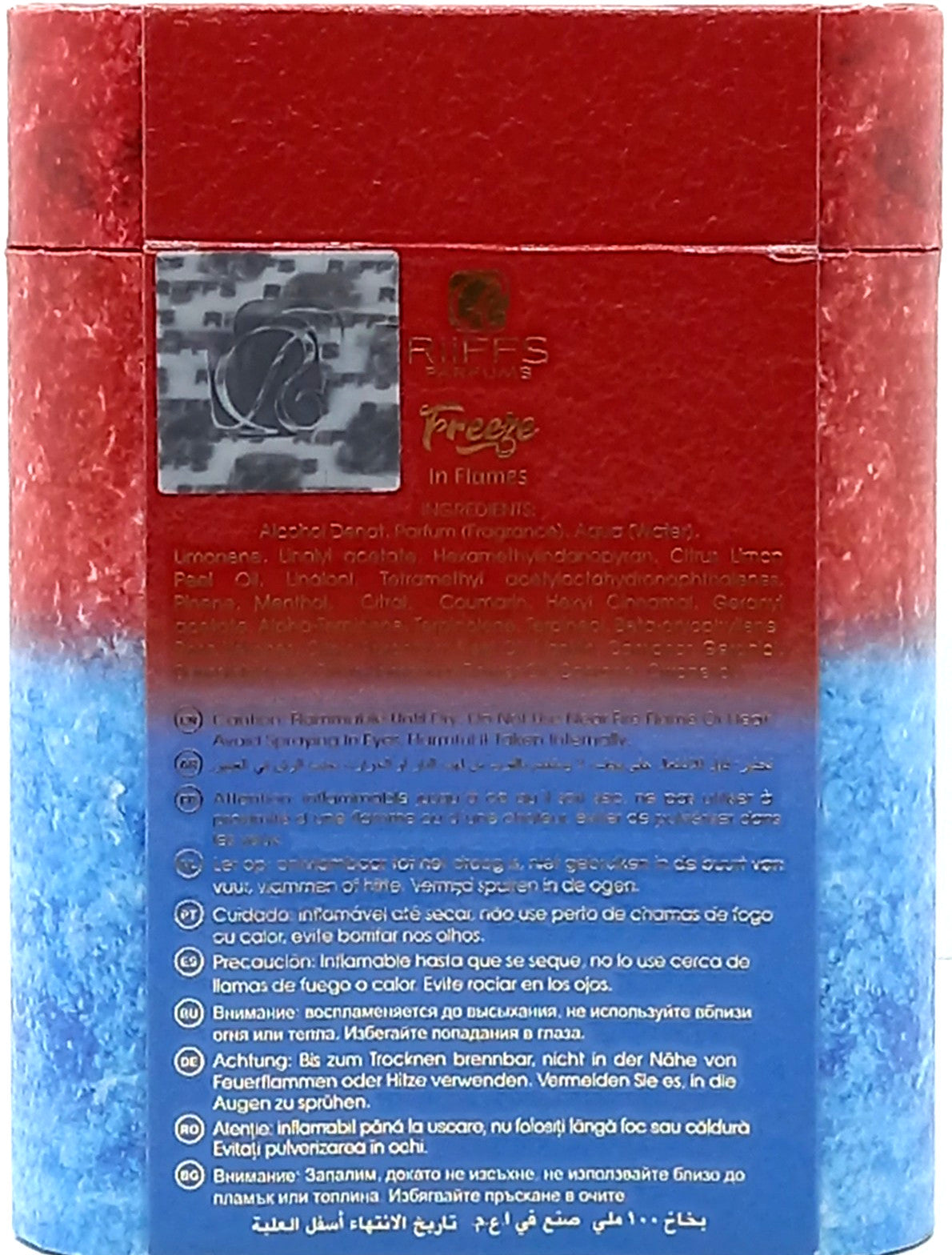 RIIFFS FREEZE IN FLAMES EXTRAIT DE PARFUM SPRAY UNISEX 3.4 Oz / 100 ml BRAND NEW