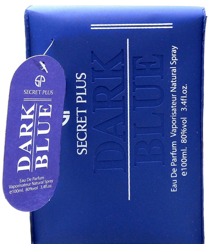 SECRET PLUS DARK BLUE EAU DE PARFUM SPRAY FOR MEN 3.4 Oz / 100 ml BRAND NEW!!!