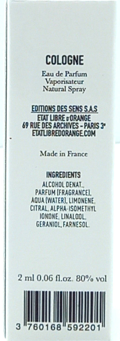 ETAT LIBRE D'ORANGE COLOGNE EAU DE PARFUM VIAL SPRAY UNISEX 0.06 Oz BRAND NEW!!!