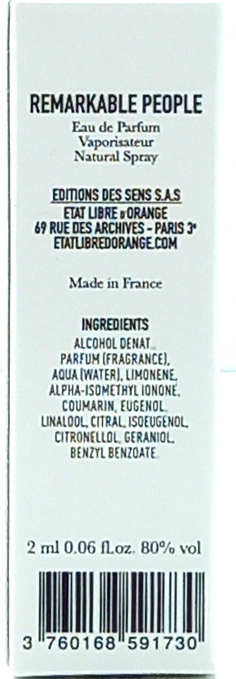 ETAT LIBRE D'ORANGE REMARKABLE PEOPLE EAU DE PARFUM VIAL SPRAY UNISEX 0.06 Oz!!!