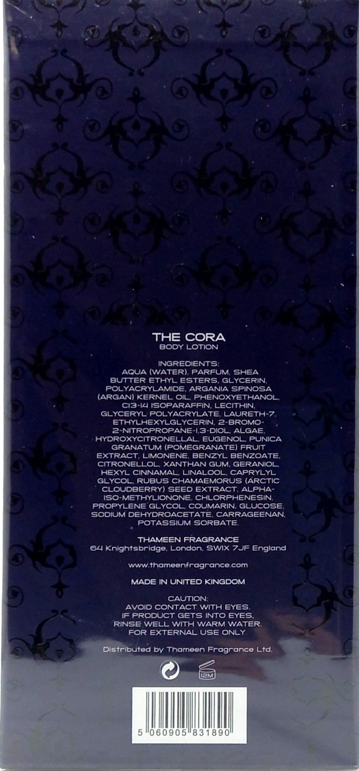 THAMEEN THE CORA BODY LOTION WITH ARGAN OIL UNISEX 3.4 Oz / 100 ml BRAND NEW!!!
