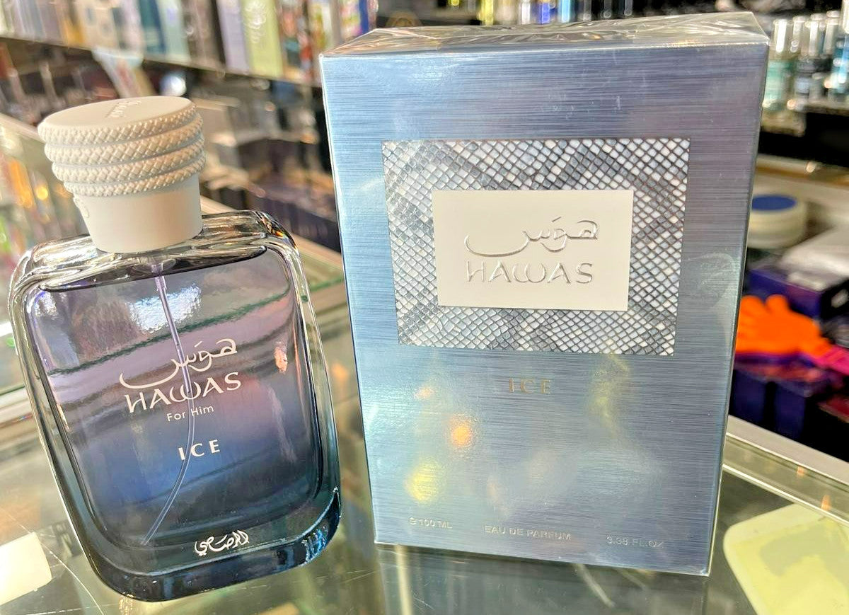 Hawas ICE Eau De Parfum 3.38 oz 100 ml by Rasasi for Men NEW IN Original BOX