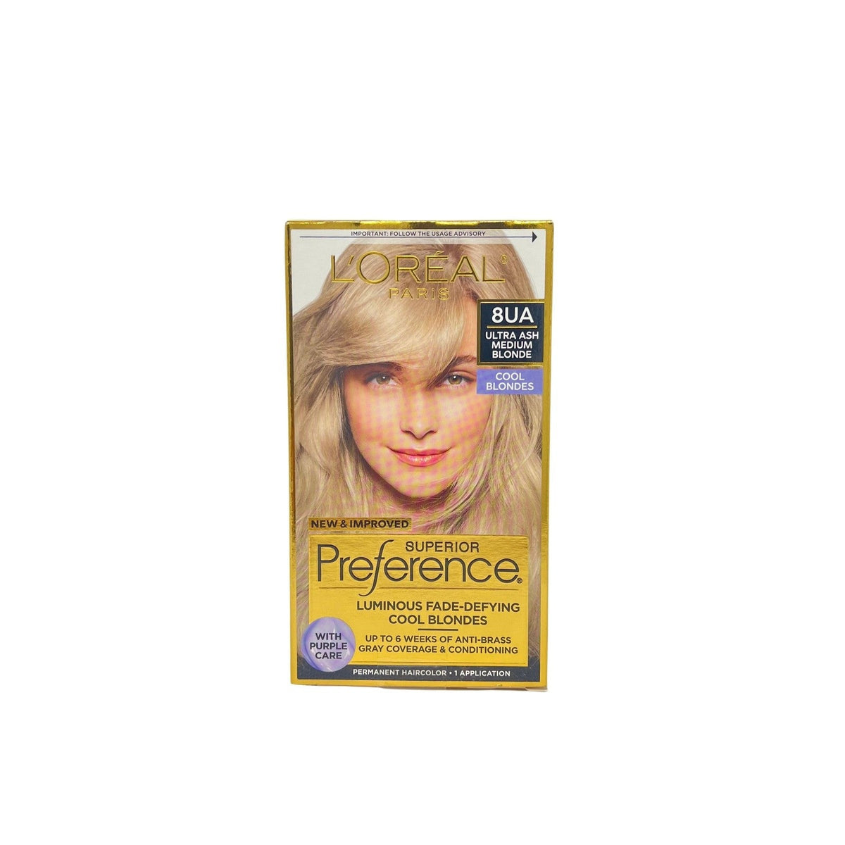 Loreal Superior Preference Hair Color, 8UA Ultra Ash Medium Blonde 1 kit