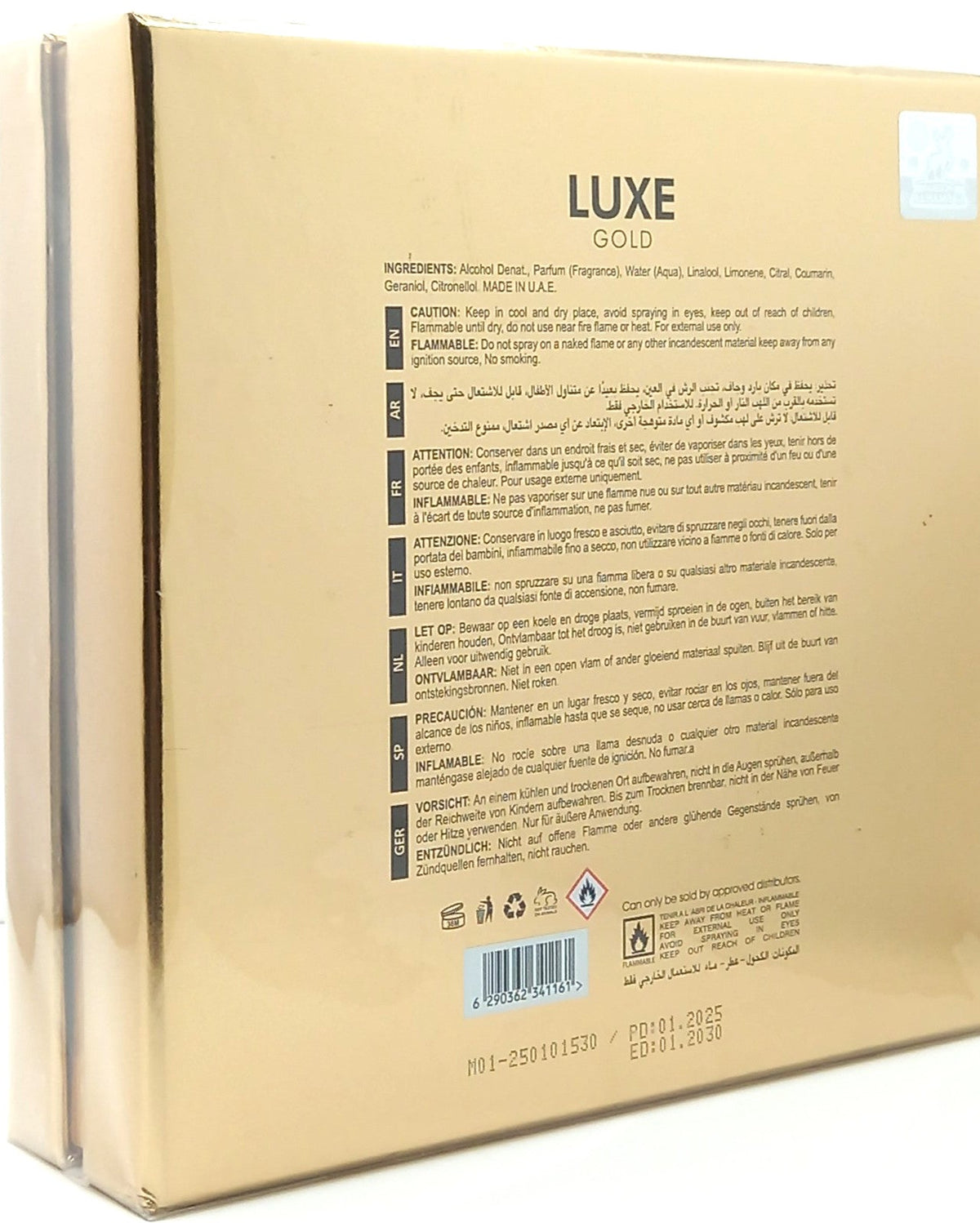 MAISON ALHAMBRA LUXE GOLD EAU DE PARFUM SPRAY UNISEX 3.4 Oz / 100 ml BRAND NEW!