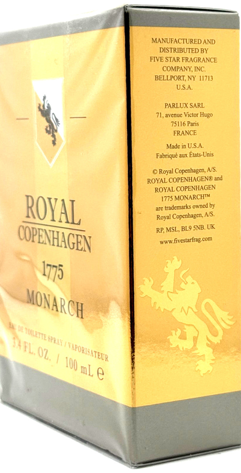 ROYAL COPENHAGEN 1775 MONARCH EAU DE TOILETTE SPRAY FOR MEN 3.4 Oz / 100 ml NEW!