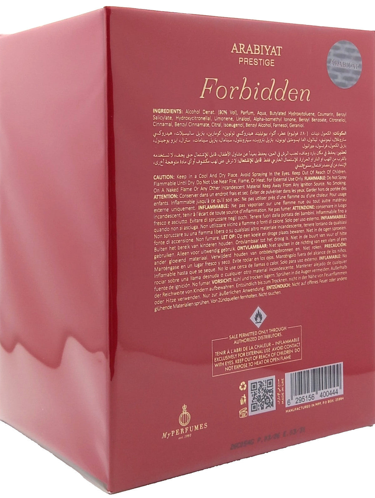 ARABIYAT PRESTIGE FORBIDDEN EAU DE PARFUM SPRAY UNISEX 3.4 Oz / 100 ml NEW!!!