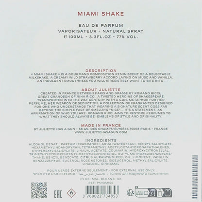 JULIETTE HAS A GUN MIAMI SHAKE EAU DE PARFUM SPRAY FOR WOMEN 3.3 Oz / 100 ml NEW