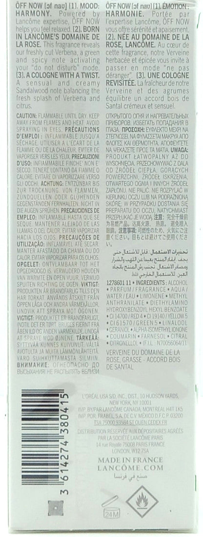 LANCOME OFF NOW EAU DE TOILETTE SPRAY UNISEX 3.4 Oz / 100 ml BRAND NEW ITEM!!!