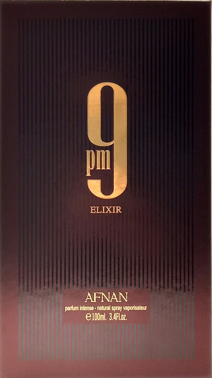 AFNAN 9PM ELIXIR PARFUM INTENSE SPRAY UNISEX 3.4 Oz / 100 ml BRAND NEW ITEM!!!