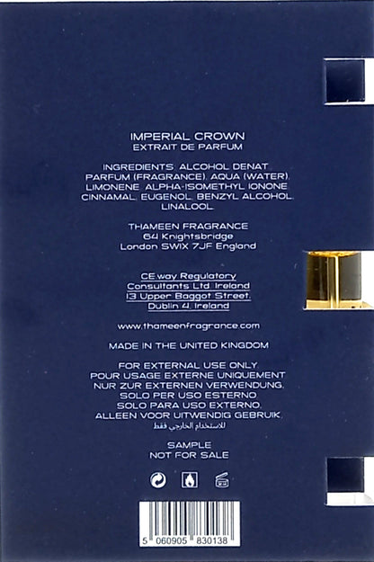 THAMEEN IMPERIAL CROWN EXTRAIT DE PARFUM VIAL SPRAY UNISEX 0.07 Oz / 2 ml NEW!!!
