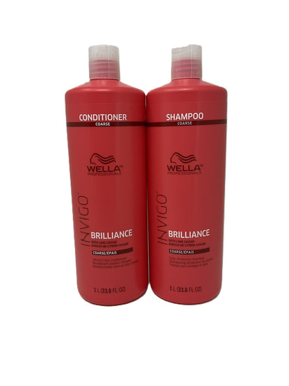 Wella Invigo Brilliance Shampoo & Conditioner Coarse Colored Hair Liter 33.8 oz