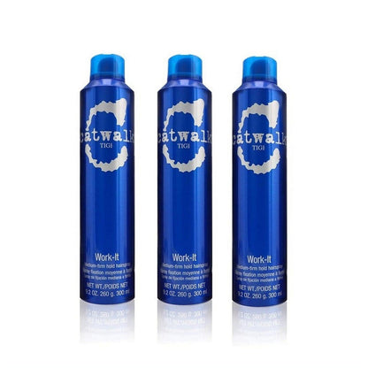 TIGI Cat Walk Work-It Medium-Firm Hold Hairspray 300 ml - 3 Pack 3 pcs