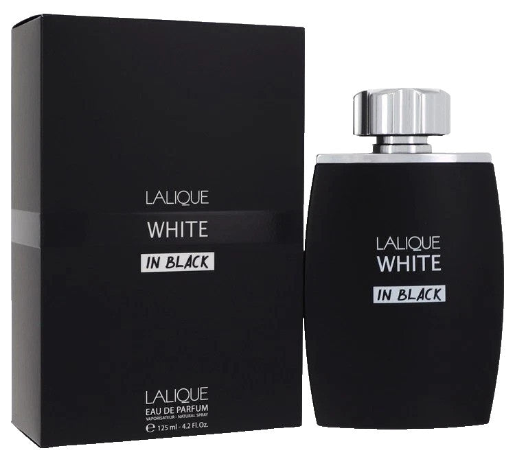 LALIQUE WHITE IN BLACK EAU DE PARFUM SPRAY FOR MEN 4.2 Oz / 125 ml BRAND NEW!!!