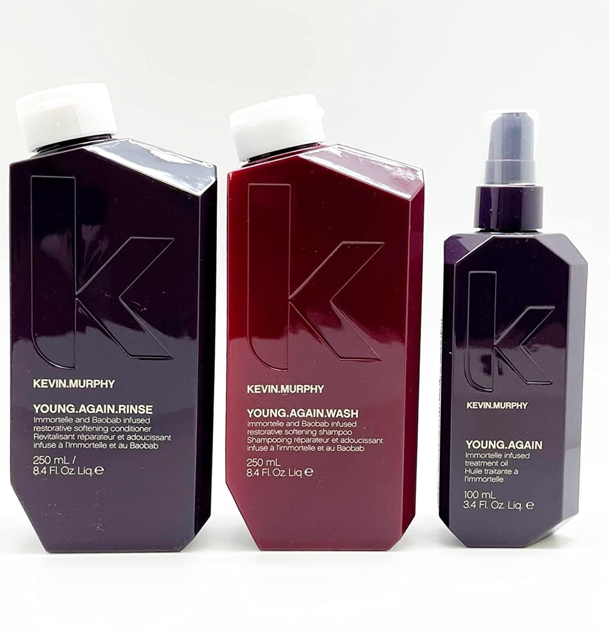 Kevin Murphy Young Again Wash, Rinse 8.5 oz & Oil 3.4 oz Kit