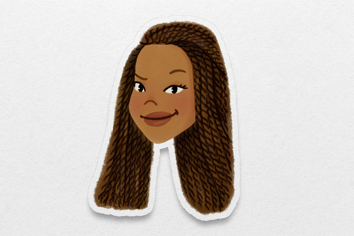 Black Girl Hairstyles Stickers: Senegalese Twists