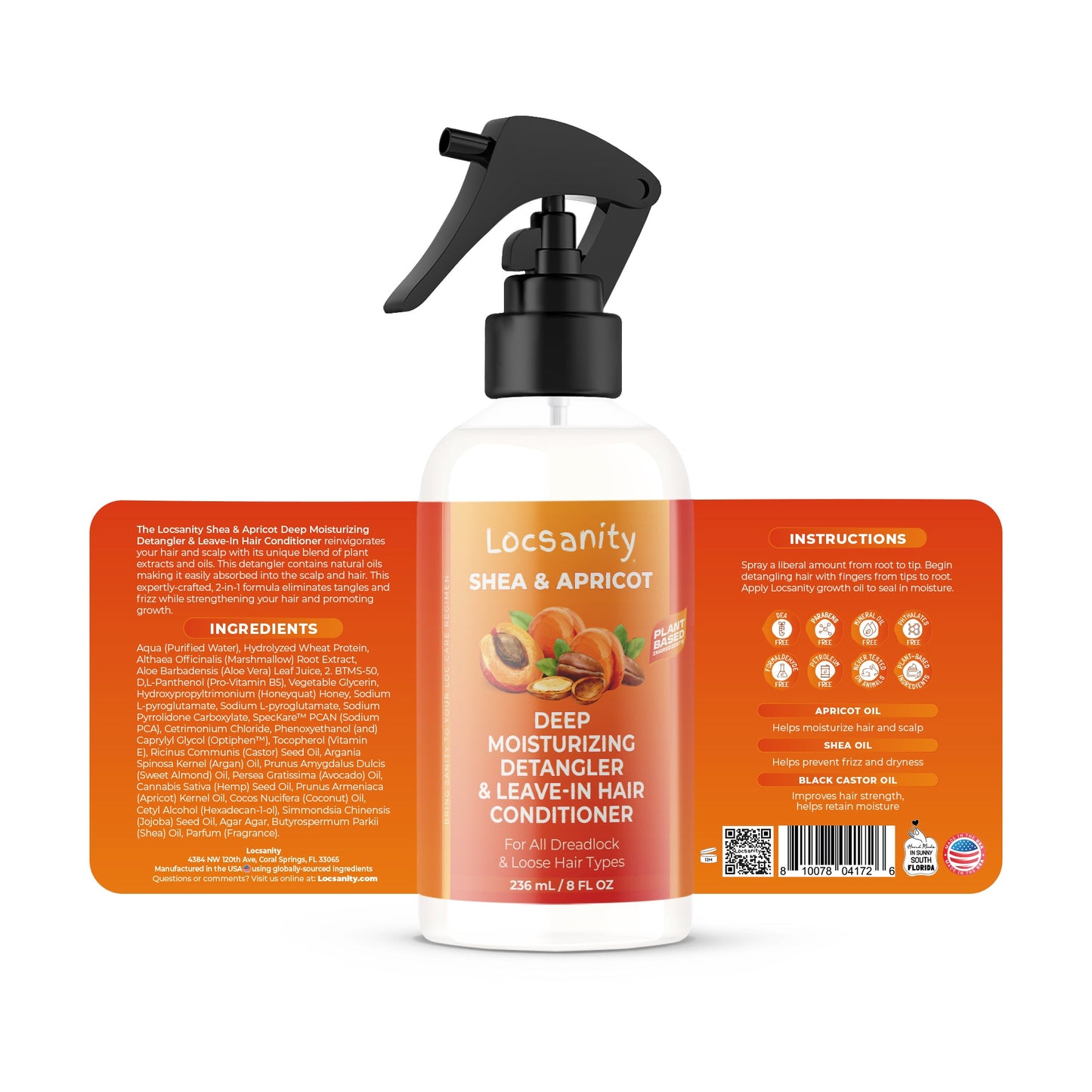 Locsanity Shea & Apricot Loose, Deep Moisturizing Detangler & Leave-In Conditioner