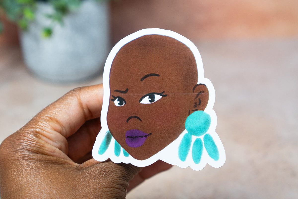 Black Girl Hairstyles Stickers: Bald